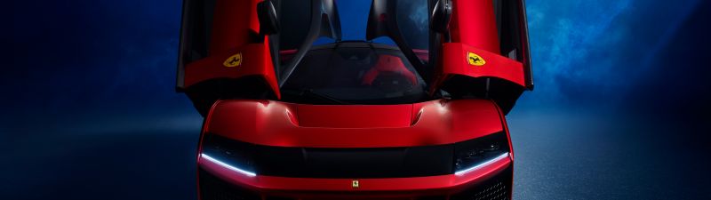 Ferrari F80, Red cars, 2025, 5K, Dark blue