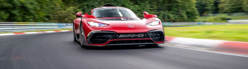 Mercedes-AMG ONE, Race track, Racing car, Hypercars, 5K, Red cars