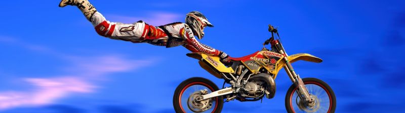 Freestyle, Motocross, Stunt, Blue Sky, Suzuki RM, 5K