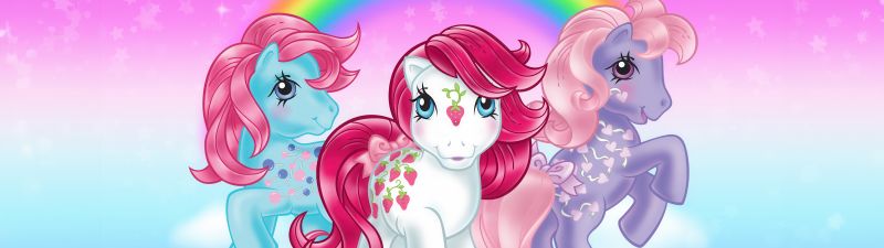 My Little Pony, Friends, Unicorn, Rainbow colors, Glitter background, 5K