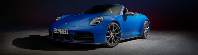 Porsche 911 Carrera T Cabriolet, 2024, 5K, Dark background