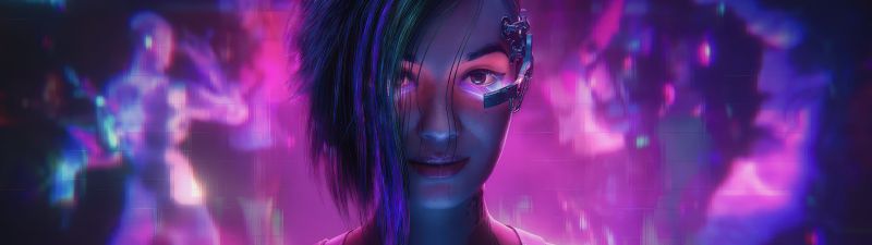 Neon, Judy Alvarez, Cyberpunk 2077, Pink aesthetic, 5K, Pink Heart, Love heart