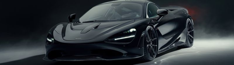 Novitec McLaren 750S, 2024, 5K, Black cars, Dark aesthetic, Dark background