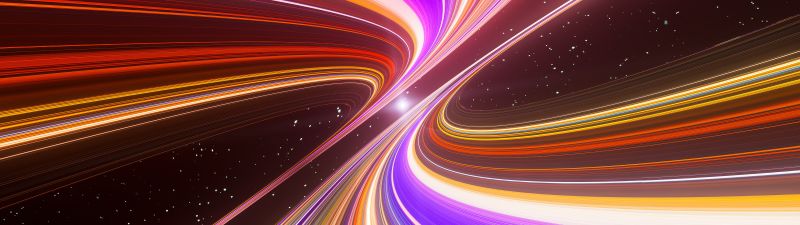 Cosmic, Light trails, Vibrant, Colorful space, Motion, Energy, Futuristic, Dynamic, Warp, Bright, Radiant, Universe, Swirling Vortex, Illumination, Neon, Velocity, Infinity, 5K