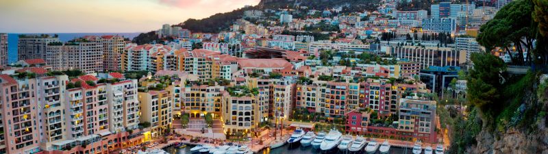 Monte Carlo, Monaco, Yacht, Harbor, Boats, Clouds, Sky view, Waterfront, 5K, 8K