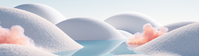 CGI, Landscape, 5K, White aesthetic, Infrared vision, Daylight, Body of Water