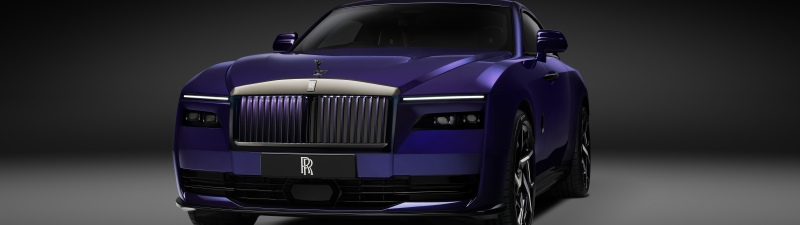 Rolls-Royce Black Badge Spectre, 2025, Dark background, 5K, 8K