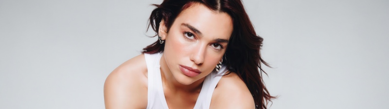 Dua Lipa, 2025, Albanian singer, 5K, White background