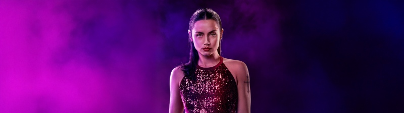 Ana de Armas, Neon background, Ballerina, 5K, 2025 Movies