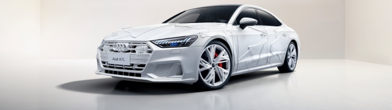 Audi A7L 55 TFSI quattro, 2025, 5K, White cars, White aesthetic