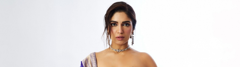Bhumi Pednekar, 5K, Indian actress, White background
