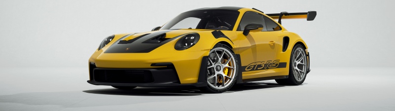 Porsche 911 GT3 RS, 5K, Yellow cars