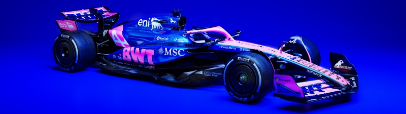 Alpine A525, 2025, 5K, 8K, Formula One cars, F1 Cars, Blue background, Blue aesthetic