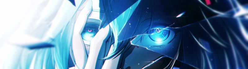 Hatsune Miku, Ultrawide, Futuristic, Vocaloid, Cyberpunk, Anime girl, Blue eyes, 5K