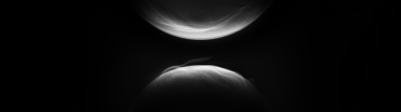 Huawei, Dark theme, Stock, Monochrome, Glowing particles, Curves, Dark background, 5K