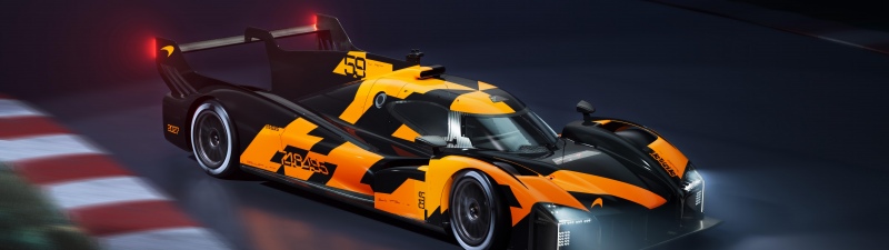 McLaren Project Endurance Le Mans Hypercar, 12K, 5K, 8K, 10K, Race cars, Orange cars, Night, Race track