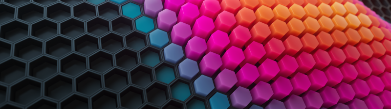 Hexagons, Colorful blocks, Patterns, Colorful background, Black blocks, Geometric, 3D background, Honeycomb