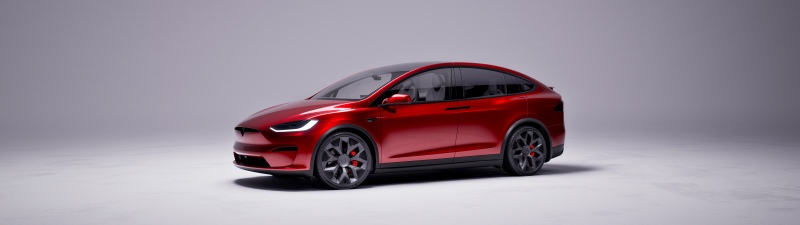 Tesla Model X Plaid, 2025, Red cars, Electric cars
