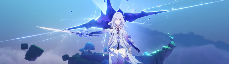 Skirk, Blue aesthetic, Anime girl, Genshin Impact