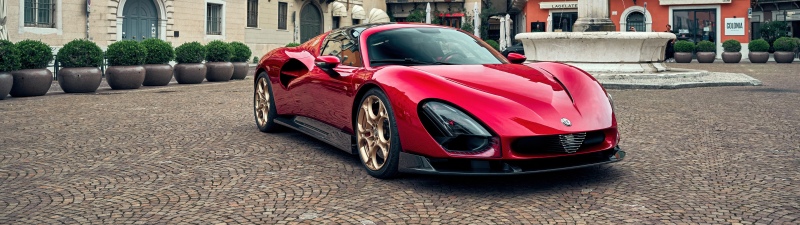 Alfa Romeo 33 Stradale, Italy, Red cars, Supercar, Rome, Italian, 5K