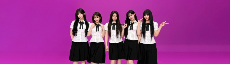 Deja Vu, RESCENE, K-pop group, Girl group, Uniform, Magenta background, 5K