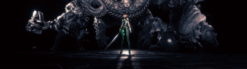 EVE (Stellar Blade), Dark background, Video Game