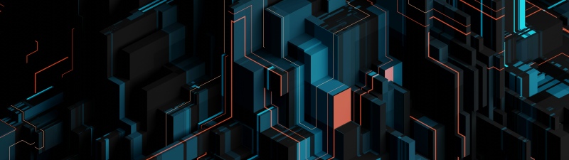 Geometric, Abstract background, Futuristic, Dark theme, Dark blue, Patterns, 3D background, 5K, 8K