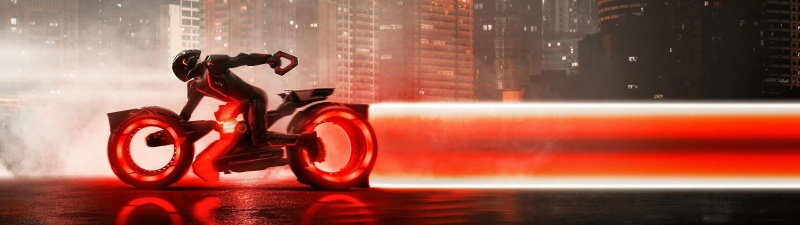 Tron: Ares, Movie poster, Futuristic, Red aesthetic, 5K, 2025 Movies
