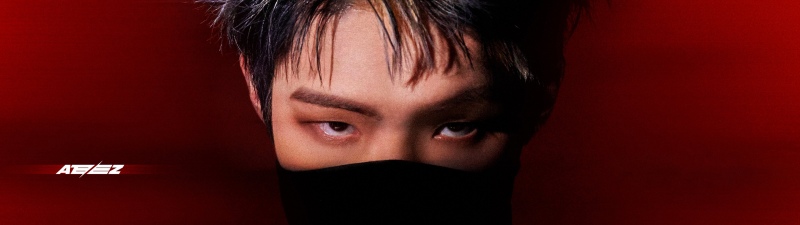 Mingi, ATEEZ, Red background, South Korean Singer