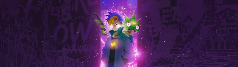 Digimon Beatbreak, Tomoro Tenma, Animated series, 2025 series, 5K, Neon pink