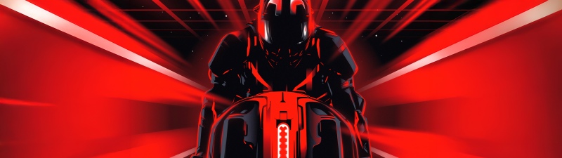Tron: Ares, Empire, Red aesthetic, 2025 Movies, Futuristic, 5K