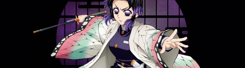 Shinobu Kocho - Infinity Castle, 5K, Anime movie, Demon Slayer: Kimetsu No Yaiba Infinity Castle, Black background, Shinobu Kocho