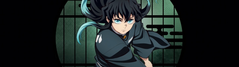 Muichiro Tokito - Infinity Castle, 5K, Anime movie, Demon Slayer: Kimetsu No Yaiba Infinity Castle, Black background, Muichiro Tokito