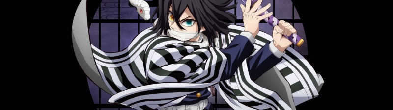 Obanai Iguro - Infinity Castle, 5K, Anime movie, Demon Slayer: Kimetsu No Yaiba Infinity Castle, Black background, Obanai Iguro