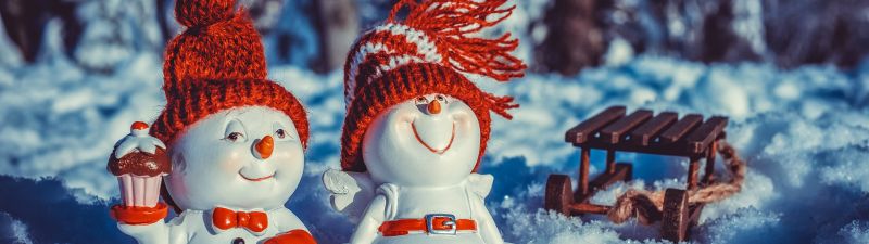 Snowman, Cute figure, Snow covered, Winter, Christmas decoration, 5K, Cute Christmas, Navidad, Noel