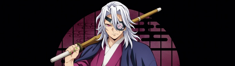 Tengen Uzui - Infinity Castle, 5K, Anime movie, Demon Slayer: Kimetsu No Yaiba Infinity Castle, Black background, Tengen Uzui