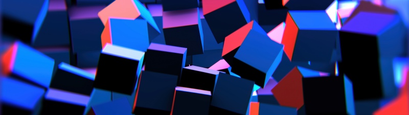 Axolotl, Minecraft, Abstract background, 3D cubes, Geometric, Neon, 5K