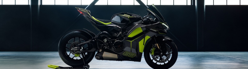 Ducati Panigale V4, Garage, Lamborghini, 5K, Sports bikes, Neon Green
