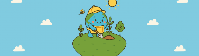 World Environment Day, 5K, Cute cartoon, Planet Earth, Summer, Light blue, June (Month)