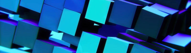 Shuniji, Minecraft, Abstract background, 3D cubes, Blue abstract, Teal abstract, 5K