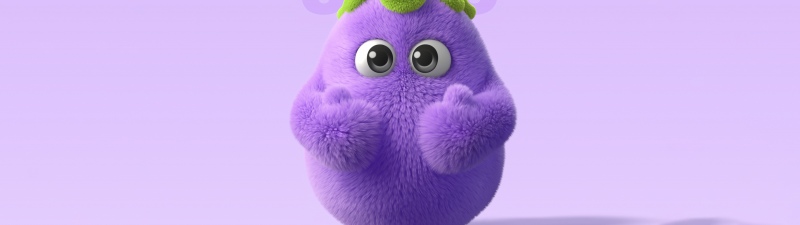 Cute cartoon, Purple background, 5K, Honor Magic V Flip 2, Stock