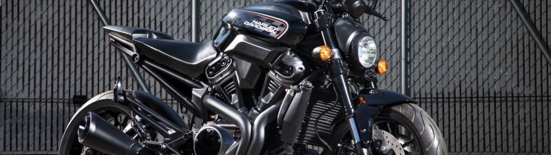 Harley-Davidson, Cafe racer, Race bikes, Black Motorcycle, Fence, 5K