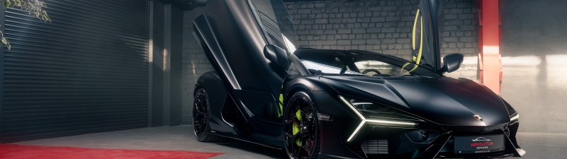 Lamborghini Revuelto, Matte black, Hybrid sports car, 5K