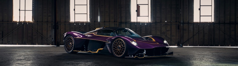 Aston Martin Valkyrie, Hypercar, Modern car, Purple car, Hanger