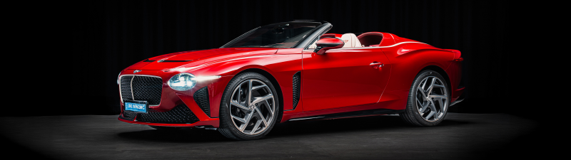 Bentley Mulliner Bacalar, Dark background, Convertible, Red cars, 5K