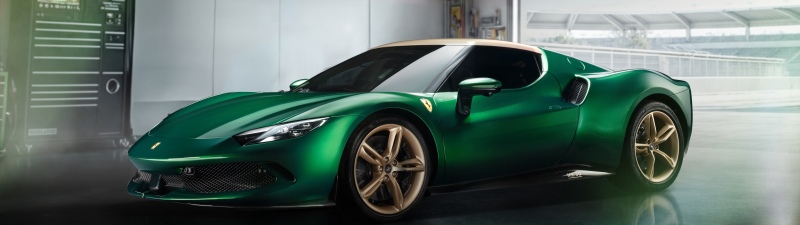 Ferrari 296 GTB, Green car, 5K, 8K