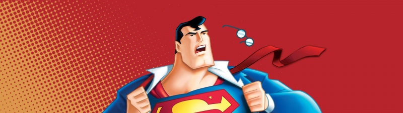 Superman, Animated series, Cartoon, Gradient background