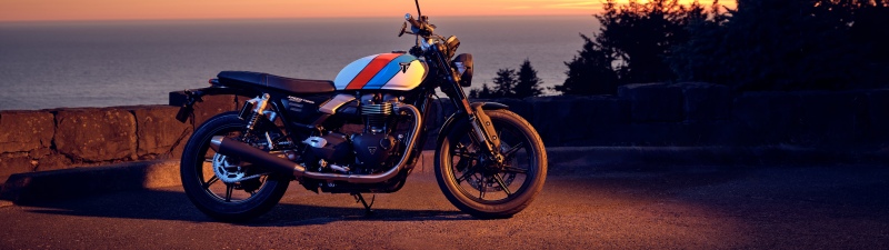Triumph Speed Twin 900, 2025, 5K, Motorcycle, Sunset