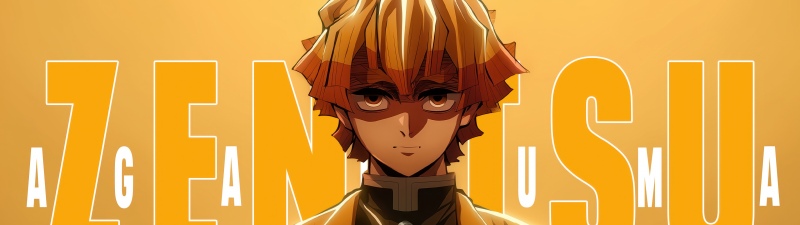 Zenitsu Agatsuma, Character art, Yellow aesthetic, Demon Slayer: Kimetsu no Yaiba, Yellow gradient