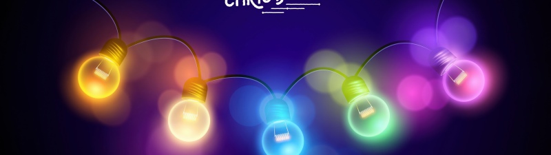 Merry Christmas, Christmas lights, Holidays, Bokeh, Colorful lights, 5K, Dark blue